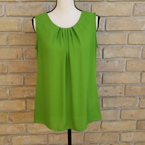 WORTHINGTON Green Sleeveless Blouse